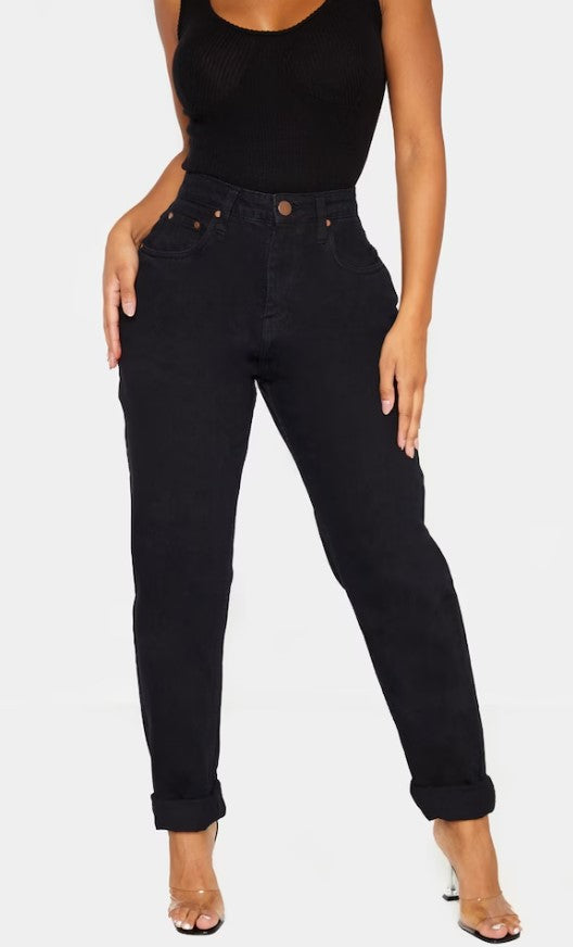 Shape Black High Waisted Mom Jeans