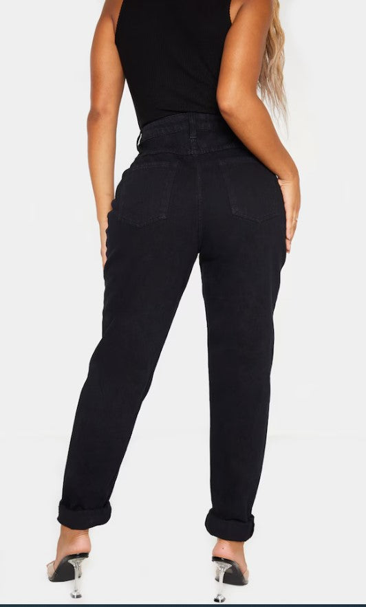 Shape Black High Waisted Mom Jeans