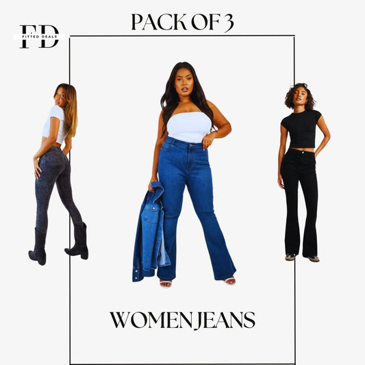 Pack of 3 Women Denim Jeans Different Style