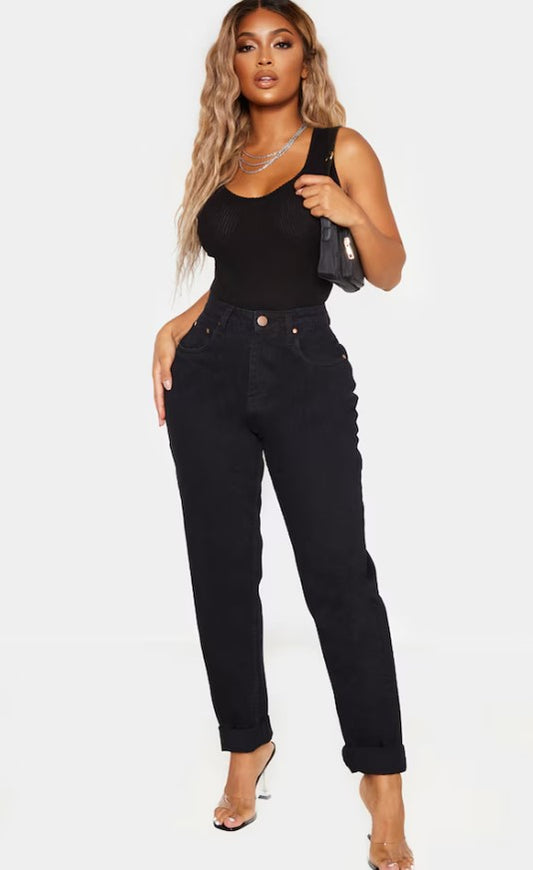 Shape Black High Waisted Mom Jeans